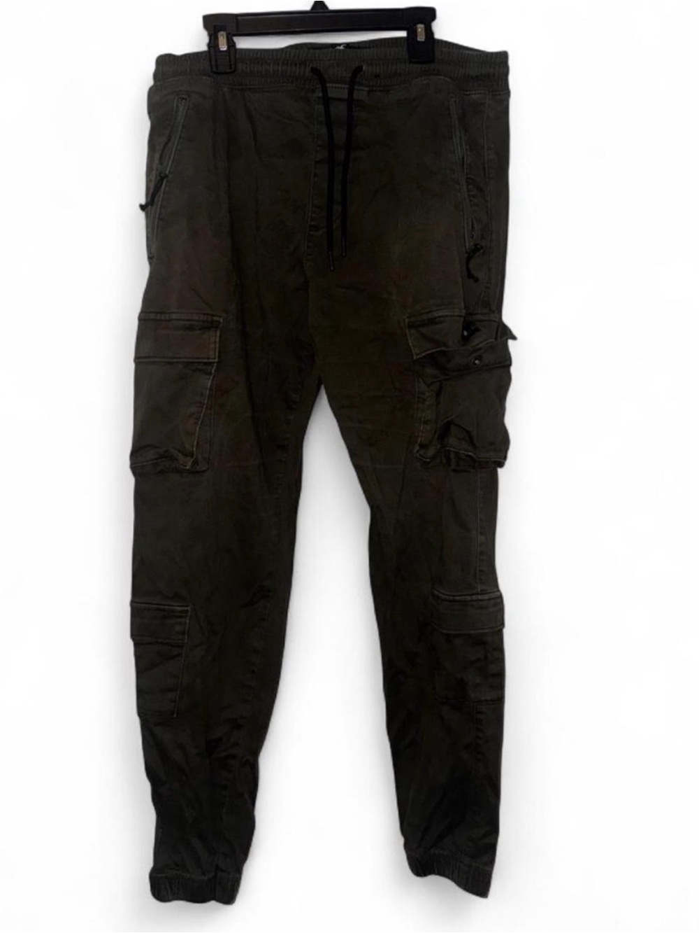 Hollister Men's Cargo Joggers in Olive Green